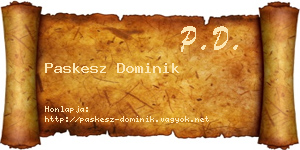 Paskesz Dominik névjegykártya